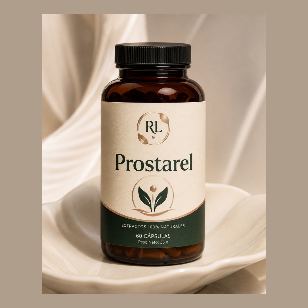 Envase de Prostarel con etiqueta legible